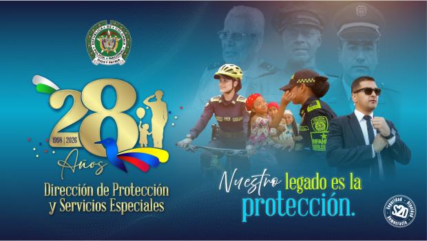 Policías de turismo, infancia y protección y encima de ellos personajes icónicos de la historia de la Policía Nacional.