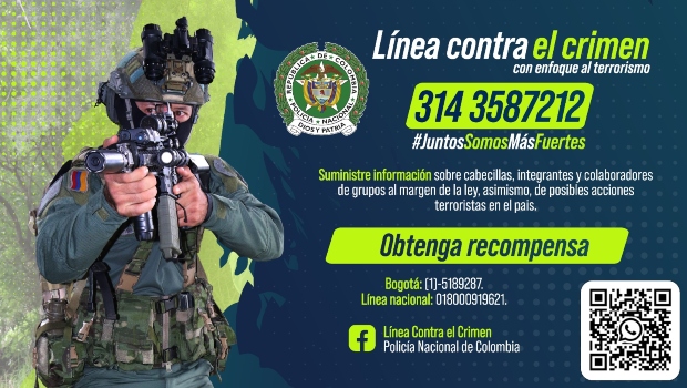 Línea para la denuncia contra grupos al margen de la Ley