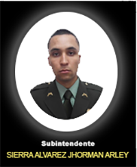 Fotografía del Señor Si. Sierra Álvarez Jhorman Arley quien falleció en cumplimiento de su deber.