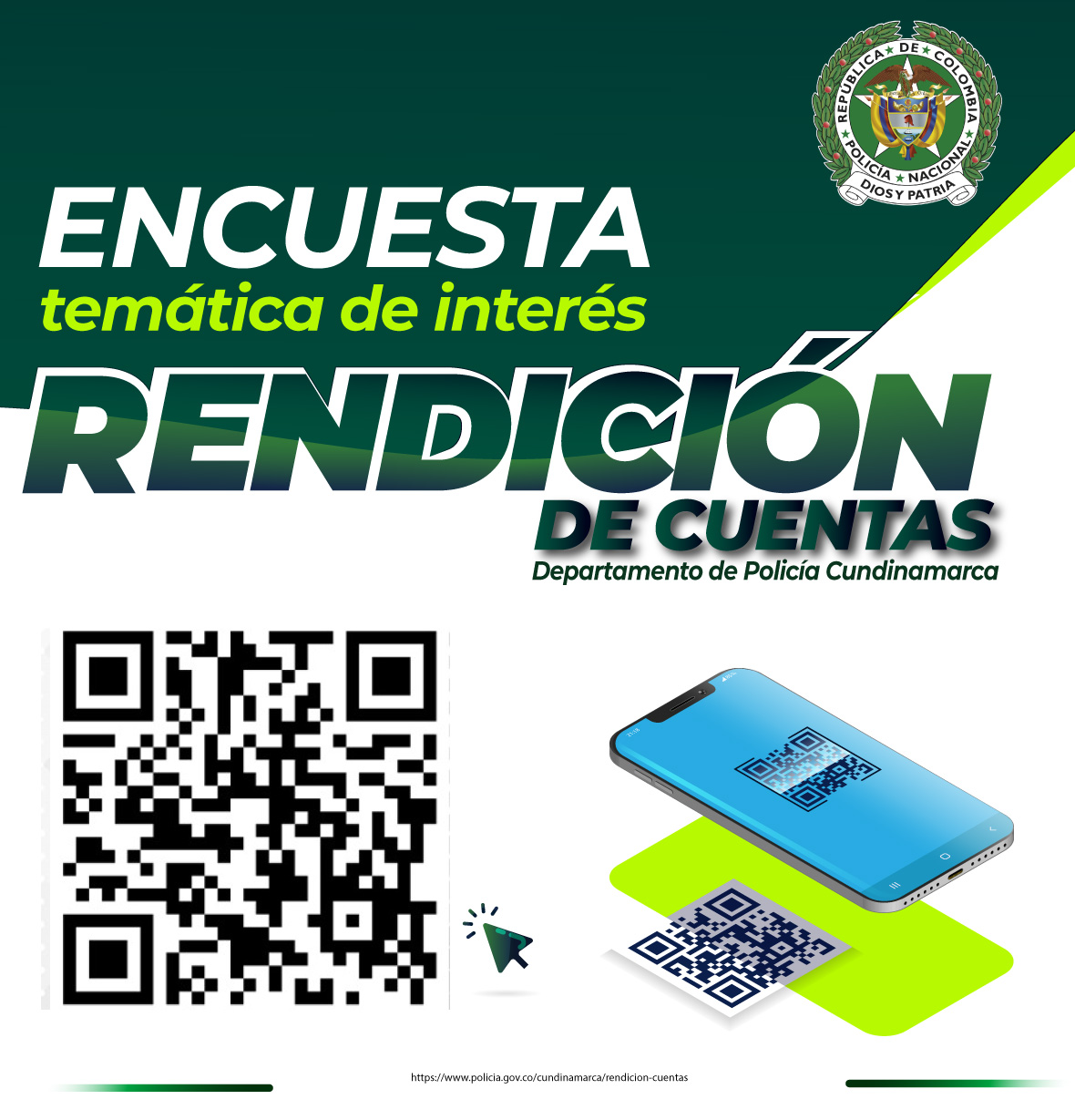 ¡Tu voz cuenta! Participa en nuestra Audiencia Pública de Rendición de Cuentas En la Policía de Cundinamarca, trabajamos día a día para fortalecer la seguridad y la convivencia en nuestro departamento. Sabemos que la transparencia y el diálogo con la comunidad son fundamentales, por eso, queremos escucharte. El próximo 26 de marzo realizaremos nuestra Audiencia Pública de Rendición de Cuentas, y tu participación es clave para construir juntos un mejor futuro. Ayúdanos a definir los temas de la audiencia Queremos que esta audiencia sea un espacio donde respondamos a las inquietudes que
