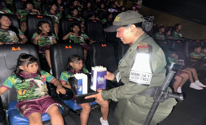 Policía Nacional acompañó la primera experiencia de cine de niñas indígenas