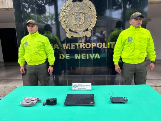 Recuperados un computador, una cámara, avaluados en más de 6 millones de pesos