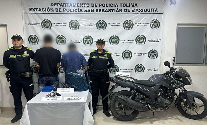 captura de “Jeremías” y “Julián” a quienes se les incautó un arma de fuego (modificada) y se logró la recuperación de elementos.