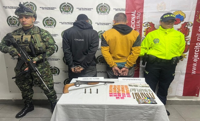 Capturados con arma y estupefaceientes