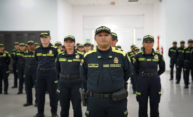 Formación de policías, para realizar el despliegue de un amplio operativo de seguridad