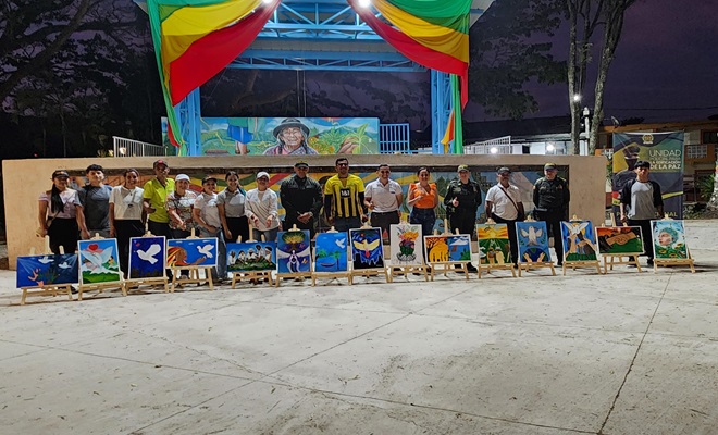 Foto final, pintando lienzos por la paz