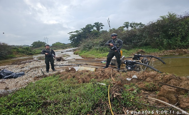 Policía interviene unidades de producción minera