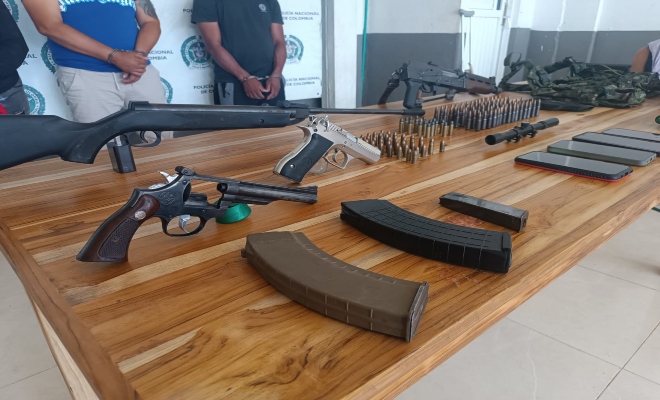 Más de 325 armas de fuego fueron incautadas durante el año 2024 en Bolívar, lo que representa un incremento del 12