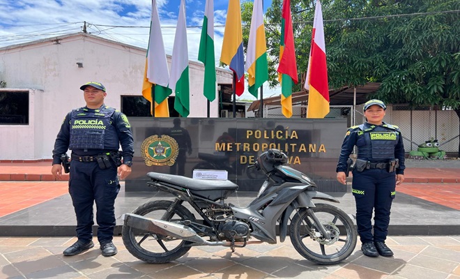 Policia recupera motocileta en zona rural