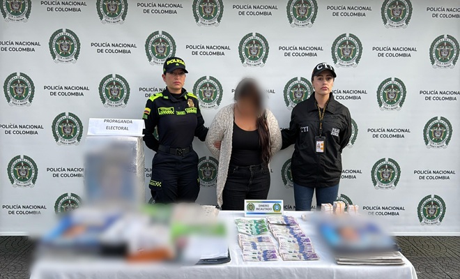 Dos policías, un capturado y elementos incautados