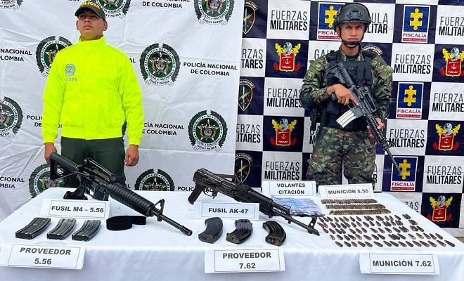 Policía y Ejército en un trabajo articulado hallan depósito con material utilizado para acciones extorsivas