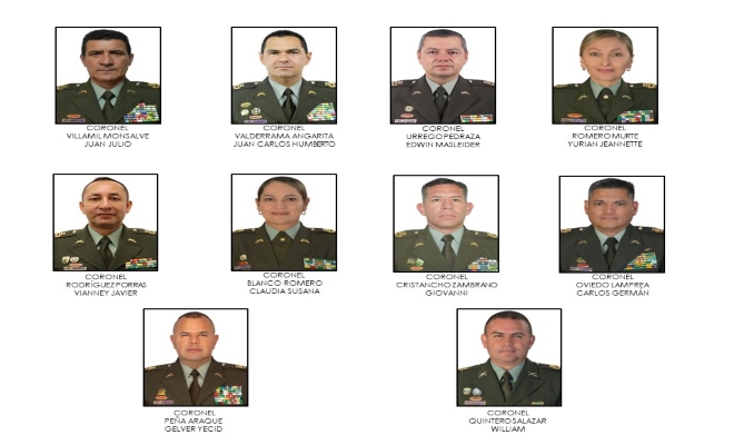 Los 10 coroneles seleccionados para curso de brigadier general
