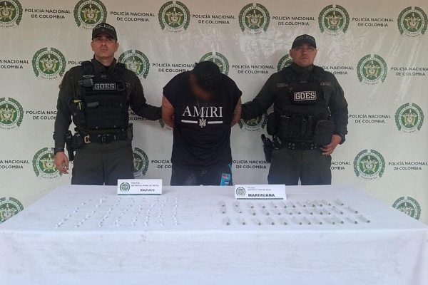 Dos Policías y un capturado por tráfico de estupefacientes en Neiva