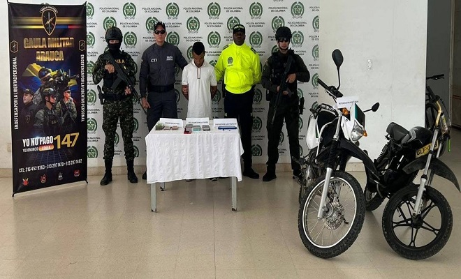 Captura con elementos incautados  