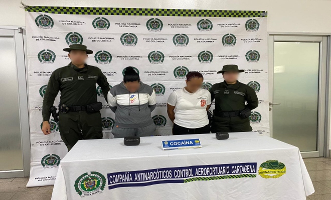 Capturadas en el aeropuerto de Cartagena por trafico de estupefacientes 