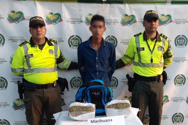 Capturado con 10 kilos de marihuana