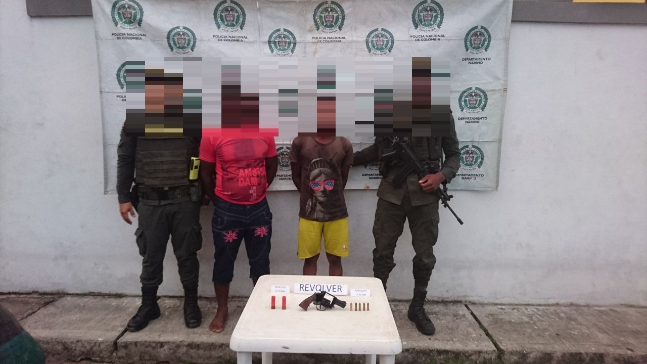 Capturados con arma de fuego tipo revolver cal 38mm