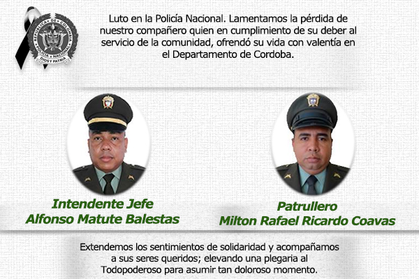 Dos policías mueren en actos del servicio