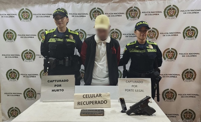 En Envigado fue capturado un hombre por hurto y porte ilegal de armas de fuego