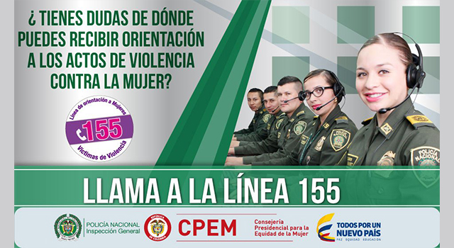 Mujer en tu mes recuerda-‘Hay llamadas que salvan vidas’-linea 155-policia-meta