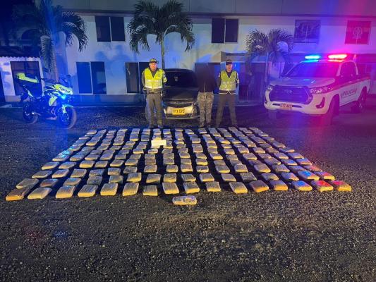 captura de una mujer quien portaba con 193 kilos de marihuana