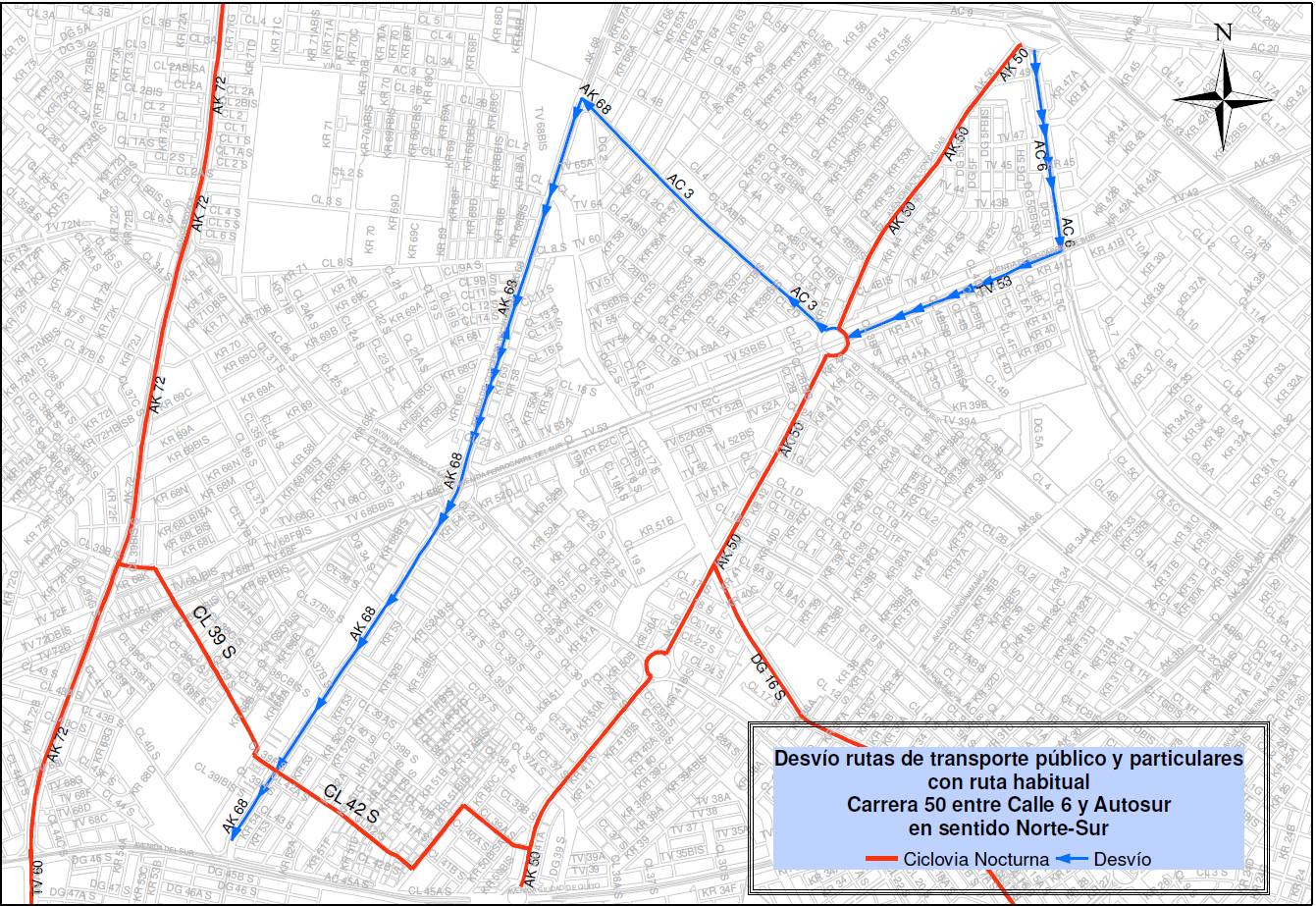 Secretaría Distrital de Movilidad-cierres viales-desvíos-Ciclovía-Nocturna- diciembre de 2016