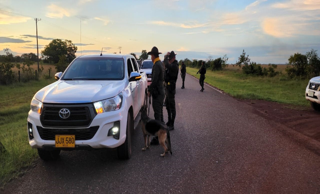 Policías, carro