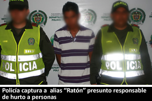 Policía captura a alias ¿Ratón¿ presunto responsable de hurto a ...