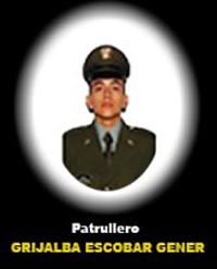 Fotografía del Señor Pt. Grijalba Escobar Gener Guillermo quien falleció en cumplimiento de su deber.