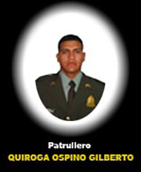 Fotografía del Señor Pt. Quiroga Ospino Gilberto Alexander quien falleció en cumplimiento de su deber.