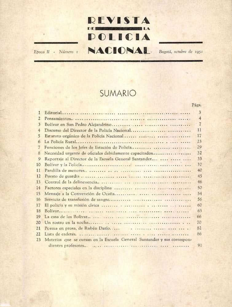 Portada de la Revista de la Polic&iacute;a