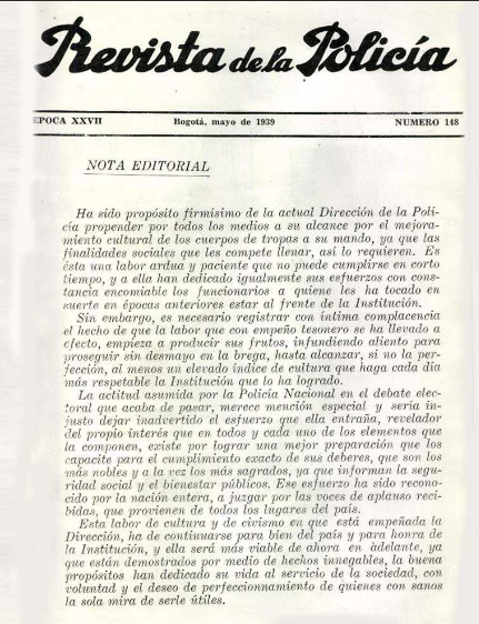 Portada de la Revista de la Polic&iacute;a