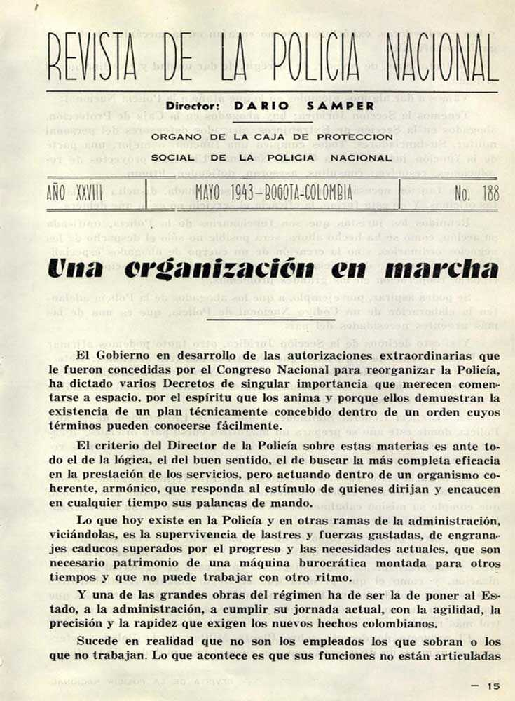 Portada de la Revista de la Polic&iacute;a