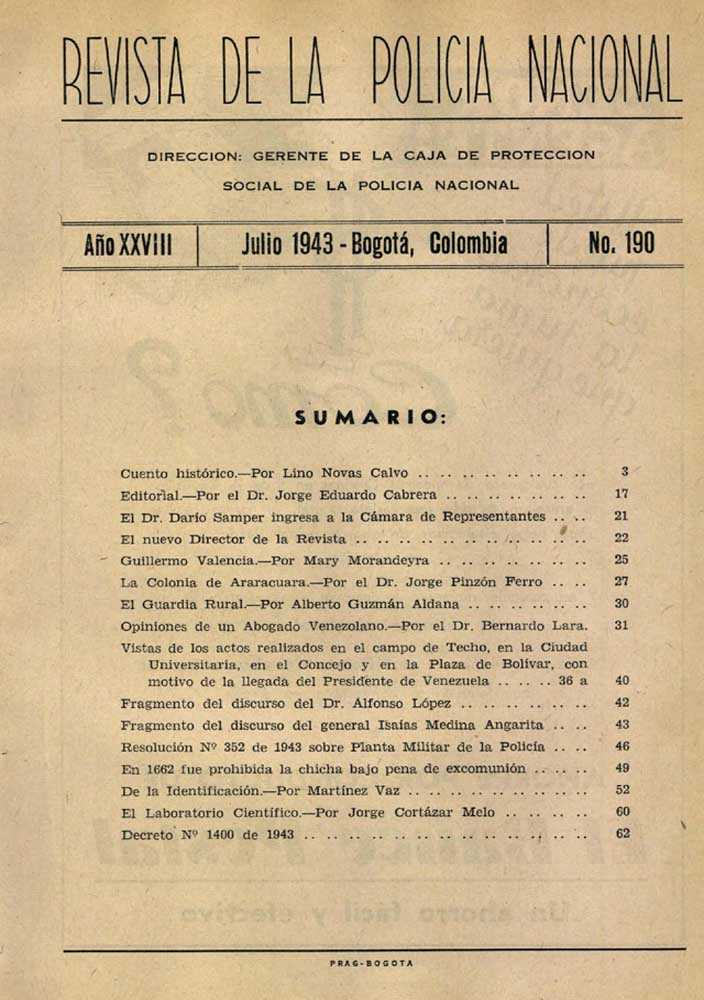 Portada de la Revista de la Polic&iacute;a