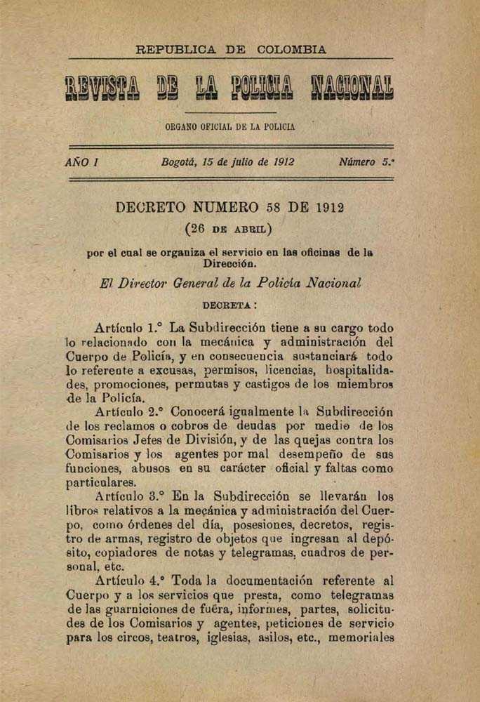 Portada de la Revista de la Polic&iacute;a