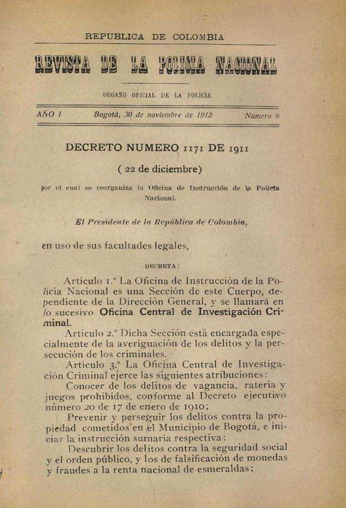 Portada de la Revista de la Polic&iacute;a