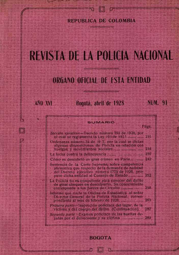Portada de la Revista de la Polic&iacute;a