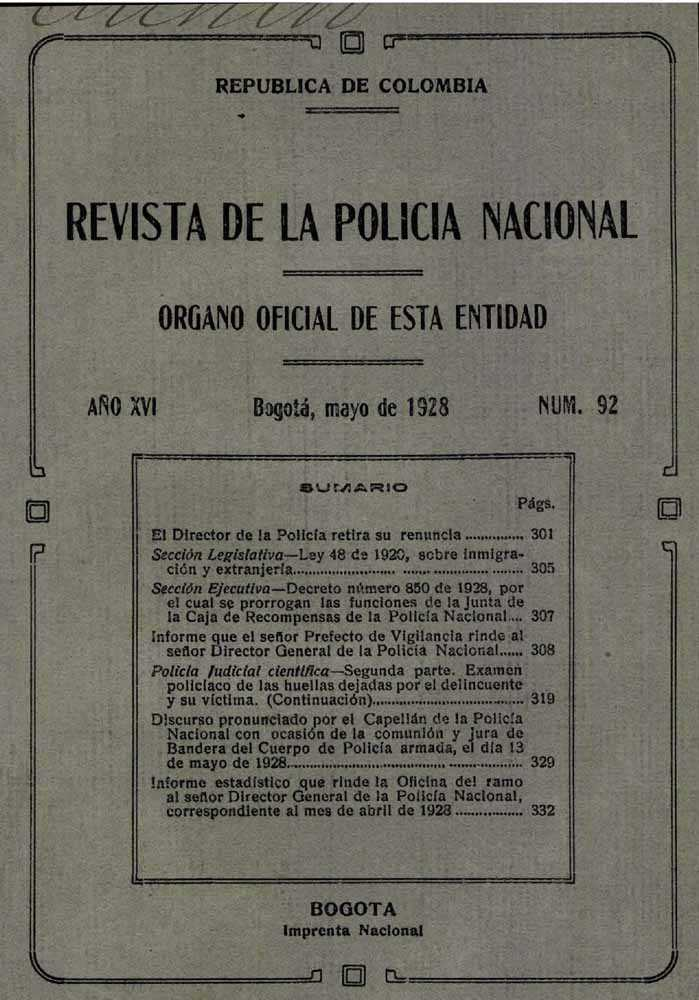 Portada de la Revista de la Polic&iacute;a