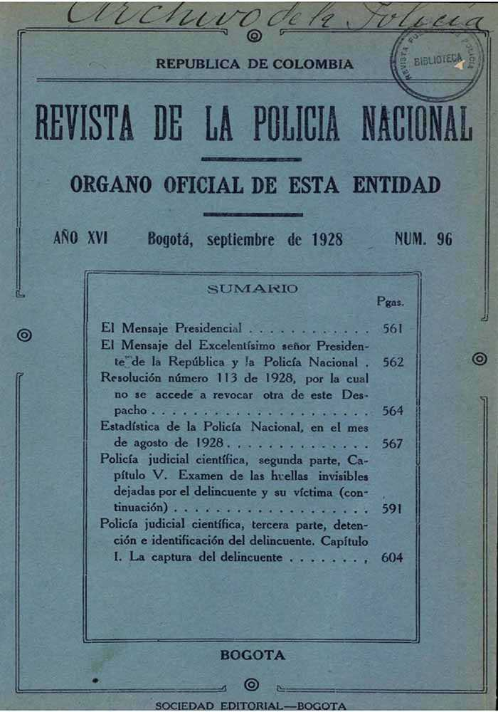 Portada de la Revista de la Polic&iacute;a