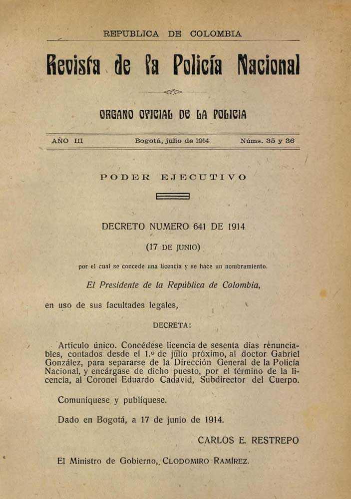 Portada de la Revista de la Polic&iacute;a