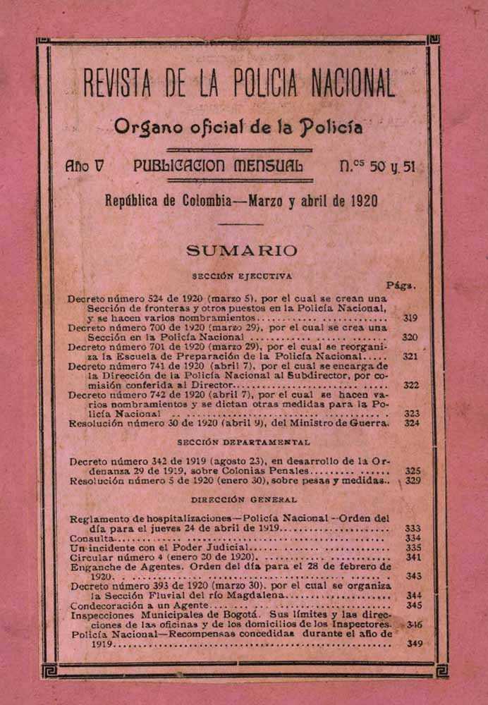 Portada de la Revista de la Polic&iacute;a