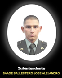 Fotografía del Señor Si. Saade Ballestero José Alejandro quien falleció en cumplimiento de su deber.