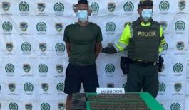 Acciones contundentes contra todos los delitos en el Cesar Capturado cuando se movilizaba con munición de fusil