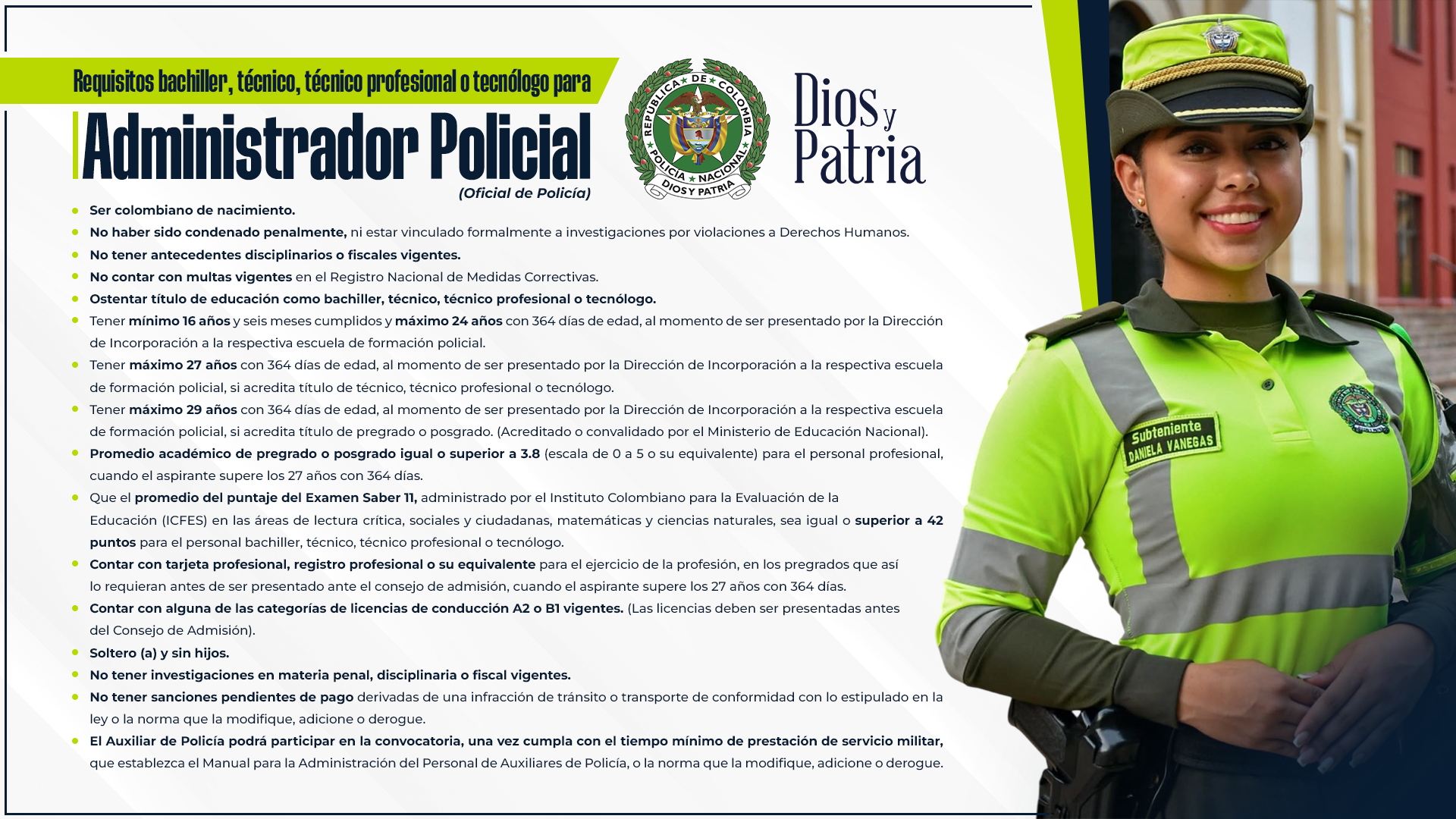 requisitos 2026 - administrador policial