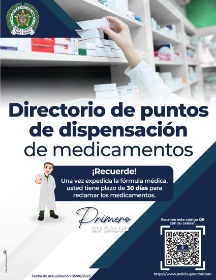 Directorio puntos de dispensación de medicamentos de la Dirección de Sanidad 2025